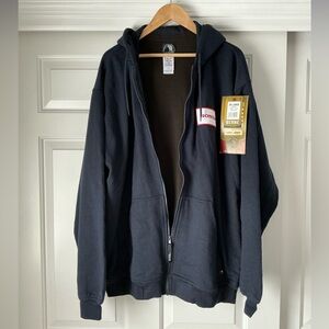 Berne Men's Black Workwear Original Honda Zip-Up Hoodie Sweatshirt Hoodie XXL